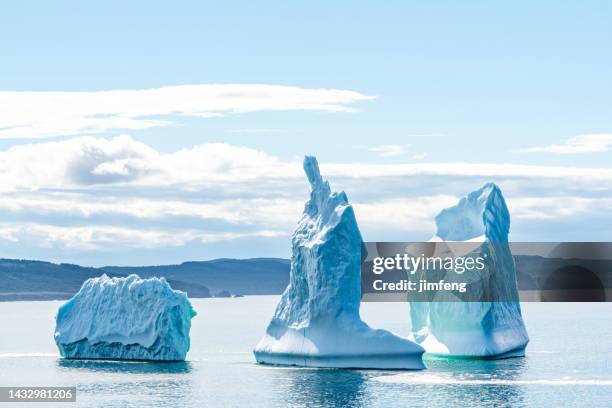 iceberg on the wolf cove, bonavista, newfoundland and labrador, canada - newfoundland and labrador stock pictures, royalty-free photos & images