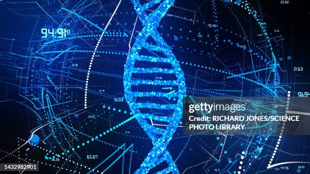 genetics research, conceptual illustration - genomics stock illustrations