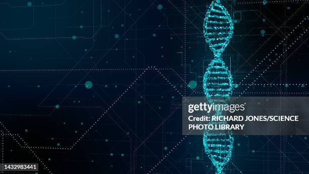 dna molecule, illustration - genomics stock illustrations