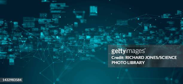 big data cybersecurity, illustration - contact color background stock illustrations