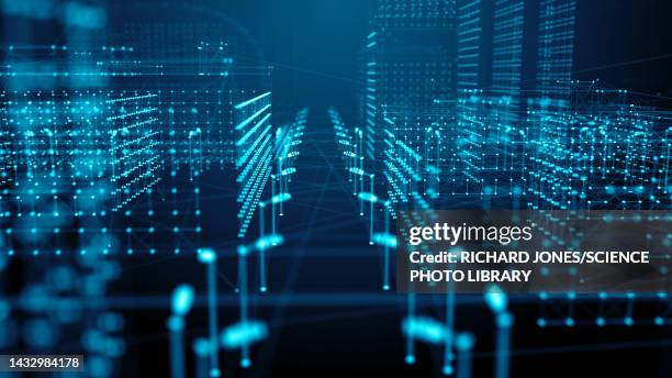 smart city, conceptual illustration - hologram stock illustrations