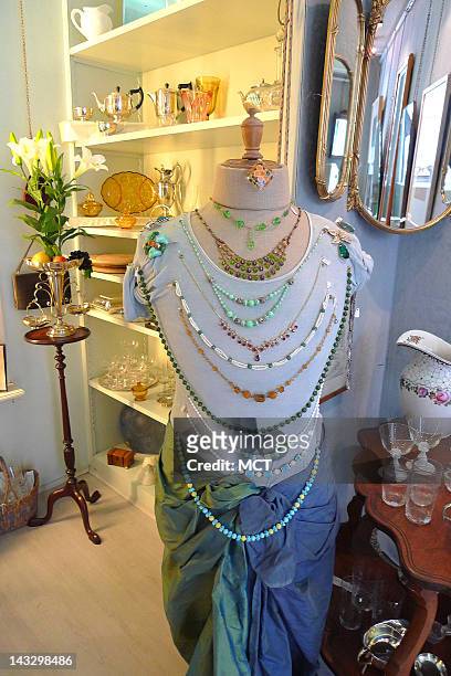 Vintage costume jewelry at Laterna Magica Antiquitaeten, Frankfurt.