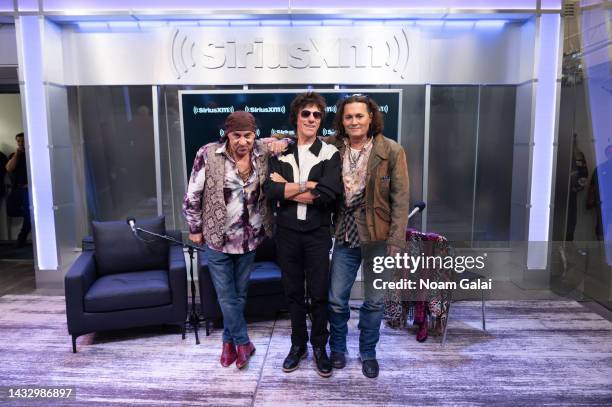 Steven Van Zandt, Jeff Beck and Johnny Depp visit the SiriusXM Studios in New York for a SiriusXM Town Hall in support of Jeff Beck and Johnny Depp’s...