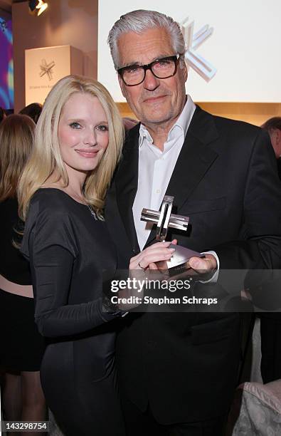 Prize winner, actor Sky DuMont and wife Mirja DuMont attend the award ceremony of the 'Felix Burda Award' at the Hotel Adlon, Unter den Linden, on...