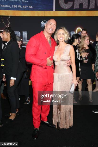 Dwayne Johnson and Arielle Kebbel attend the New York premiere of DC's "Black Adam" at AMC Empire 25 on October 12, 2022 in New York City.