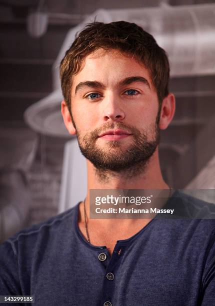 American actor, Chace Crawford poses for photos at the Diet Coke pop-up photo set in Martin Place on April 23, 2012 in Sydney, Australia.