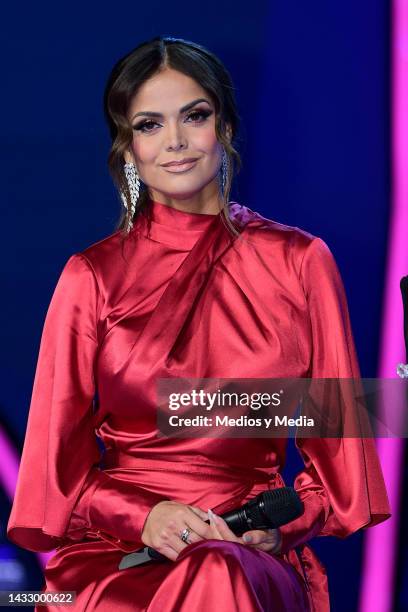 Marisol González attends the press conference of 'Quien es la Mascara' tv show at Televisa San Angel on October 12, 2022 in Mexico City, Mexico.