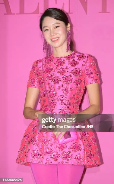 Kong Hyo-jin attends the launch event of the Valentino PINK PP Collection photocall at Seoul Wave Art Center on September 21, 2022 in Seoul, South...