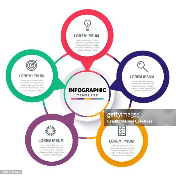 steps options elements infographic template - 3 column infographic stock illustrations