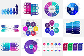 Big collection of colorful infographic