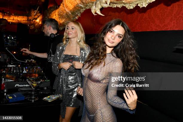 Harley Viera-Newton and Emily Ratajkowski attend W Magazine 50th Anniversary presented By Lexus at Shun Lee on October 12, 2022 in New York City.