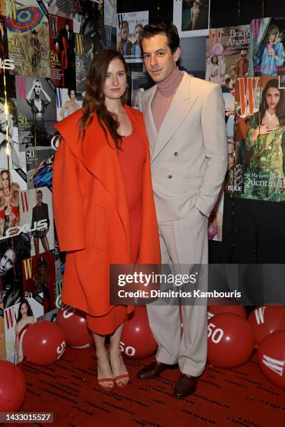 Grace Gummer and Mark Ronson attend W Magazine 50th Anniversary presented By Lexus at Shun Lee on October 12, 2022 in New York City.