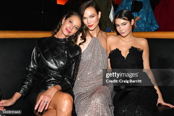 Christy Turlington Burns, Karlie Kloss, and Grace Burns attend W Magazine 50th Anniversary presented By Lexus at Shun Lee on October 12, 2022 in New...