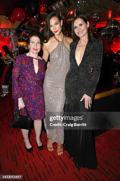 Lynn Hirschberg, Karlie Kloss, and Geena Davis attend W Magazine 50th Anniversary presented By Lexus at Shun Lee on October 12, 2022 in New York City.