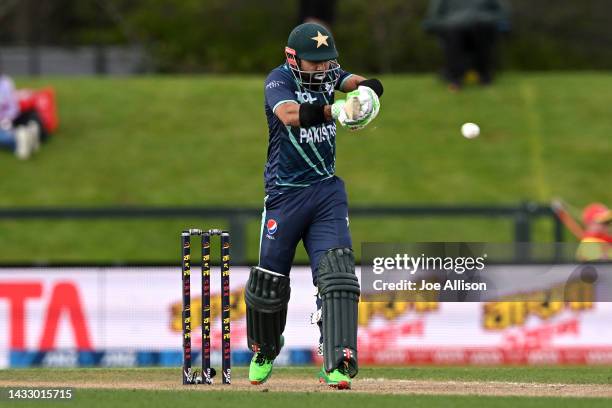 Mohammad Rizwan of Pakistan bats during game six of the T20 International series between Bangladesh and Pakistan at Hagley Oval on October 13, 2022...