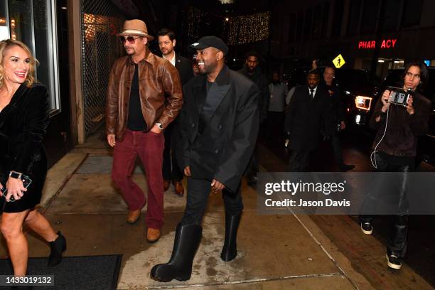 Kanye West, Kid Rock, and Ray J attend the "The Greatest Lie Ever Sold" Premiere Screening on October 12, 2022 in Nashville, Tennessee.