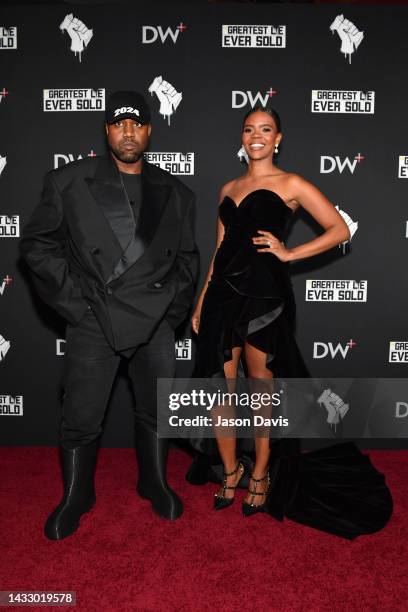 Kanye West and Candace Owens attend the "The Greatest Lie Ever Sold" Premiere Screening on October 12, 2022 in Nashville, Tennessee.