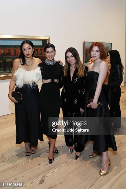 Serena Goh, Krystal Bick, Cara Chen and Courtney Halverson attend the Edward Hopper's New York Opening Reception at The Whitney Museum of American...
