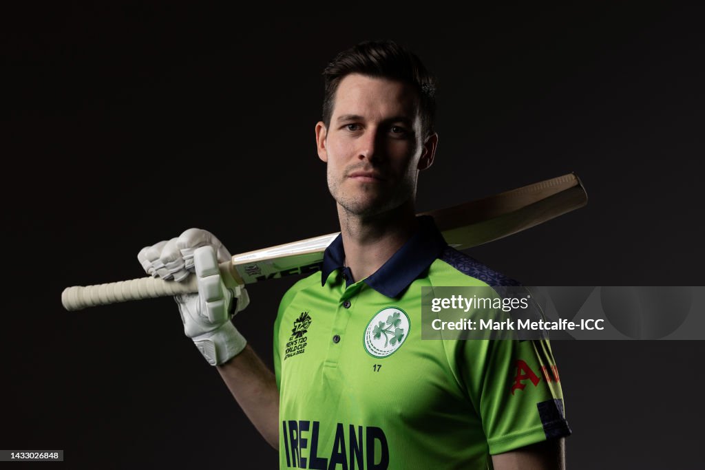Dockrell George Dockrell poses during the Ireland ICC Men's T20 Cricket World ...