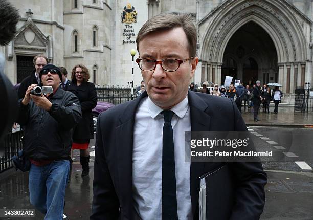 John Ryley of Sky News leaves the High Court after giving evidence to The Leveson Inquiry on April 23, 2012 in London, England. This phase of the...
