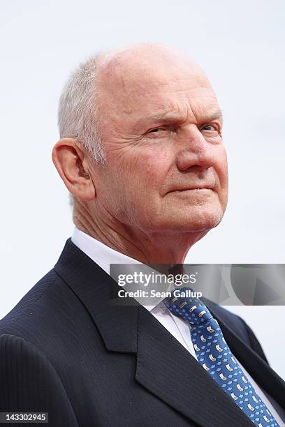 Volkswagen Chairman of the Supervisory Board Ferdinand Piech waits for the arrival of Chinese Premier Wen Jiabao at the Volkswagen factory on April...