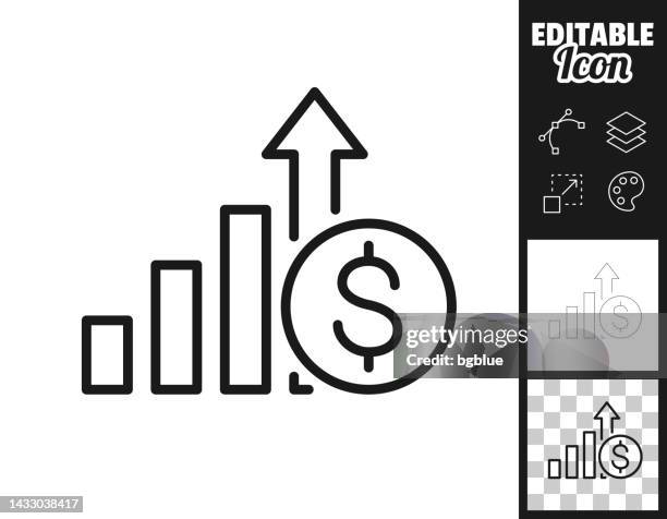 dollar rate increase. icon for design. easily editable - high up stock illustrations