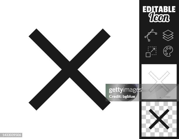 ilustrações de stock, clip art, desenhos animados e ícones de cross mark. icon for design. easily editable - forbidden sign png