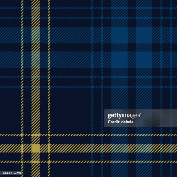 blue and yellow scottish tartan plaid pattern fabric swatch - fabric swatch 幅插畫檔、美工圖案、卡通及圖標