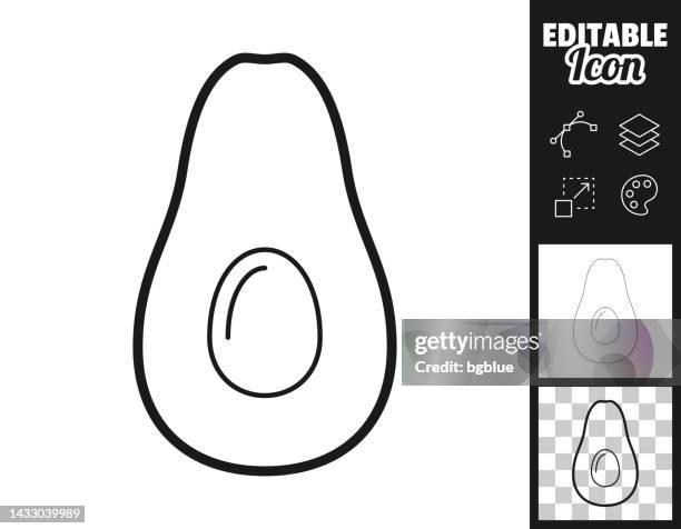 avocado. icon for design. easily editable - avocado cut stock illustrations