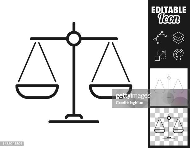 balance. icon for design. easily editable - balanced scale stock illustrations