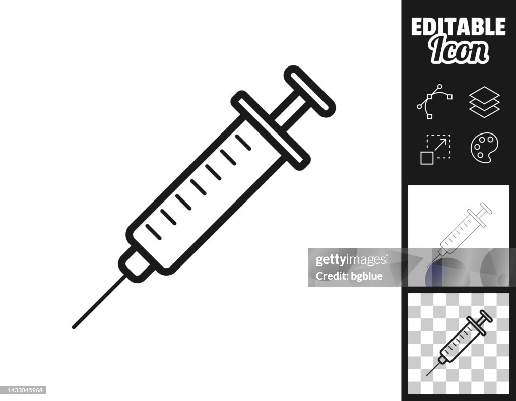 Syringe. Icon for design. Easily editable