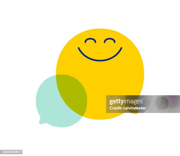 emoticon satisfaction - thought bubble transparent background stock illustrations
