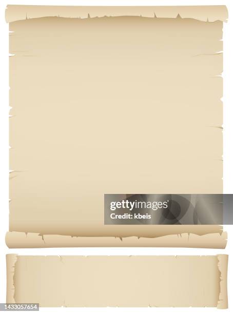 old paper scroll - papyrus paper stock illustrations