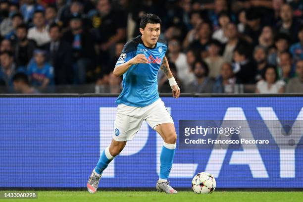 Min-Jae Kim of SSC Napoli during the UEFA Champions League group A match between SSC Napoli and AFC Ajax at Stadio Diego Armando Maradona on October...