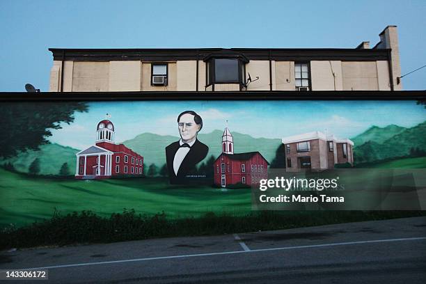 Mural is seen downtown in Owsley County on April 19, 2012 in Booneville, Kentucky. Daniel Boone once camped in the Appalachian mountain hamlet of...