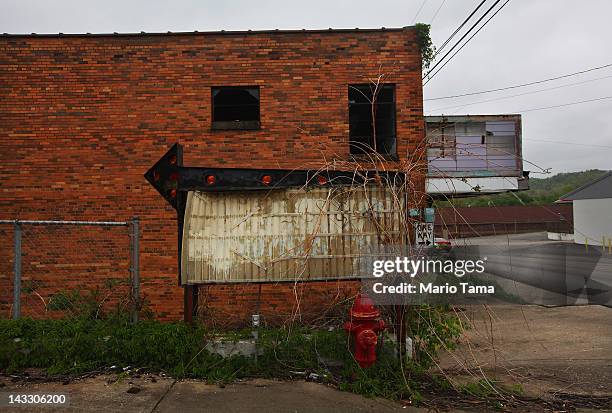 An old sign is seen downtown on April 22, 2012 in Booneville, Kentucky. Johnny visits his uncle from time to time. Daniel Boone once camped in the...