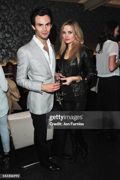 Mark-Francis Vandelli and Agne Motiejunaite attend "The Lucky One" European premiere at the Chelsea Cinema on April 23, 2012 in London, England.