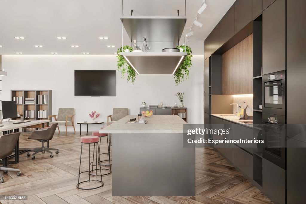 Modern Office Kitchen Interior High-Res Stock Photo - Getty Images