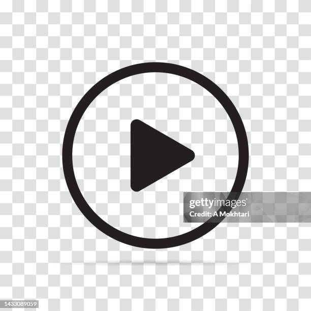 play button icon on a transparent background. - player video stock illustrations