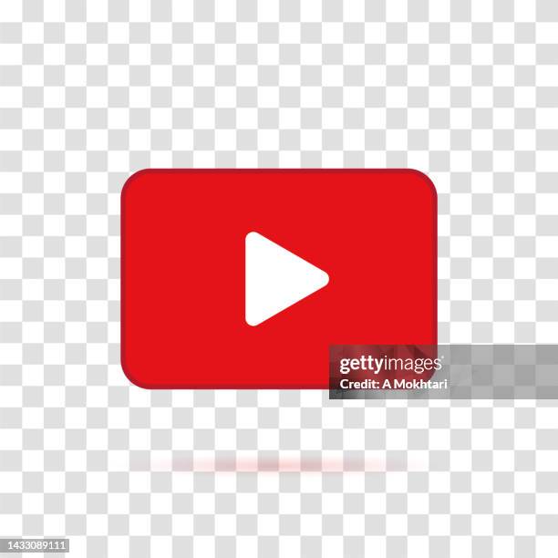 play button icon on a transparent background. - cinema icon stock illustrations