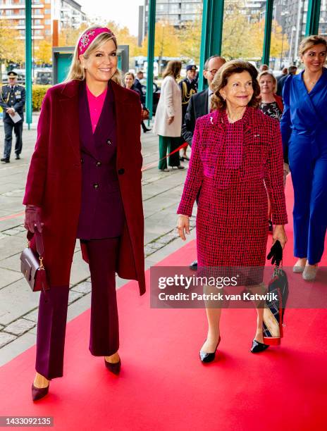 King Willem-Alexander of The Netherlands, Queen Maxima of The Netherlands, King Carl Gustaf XVI of Sweden and Queen Silvia of Sweden arrive at the...