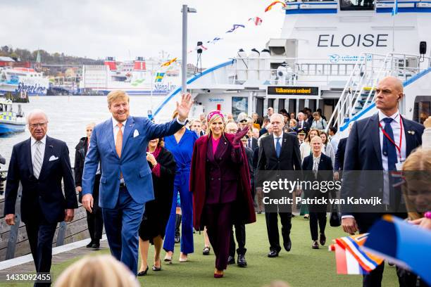 King Willem-Alexander of The Netherlands, Queen Maxima of The Netherlands, King Carl Gustaf XVI of Sweden and Queen Silvia of Sweden arrive at the...