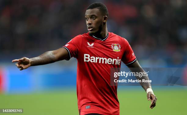 Callum Hudson-Odoi of Bayer 04 Leverkusen reacts during the UEFA Champions League group B match between Bayer 04 Leverkusen and FC Porto at BayArena...