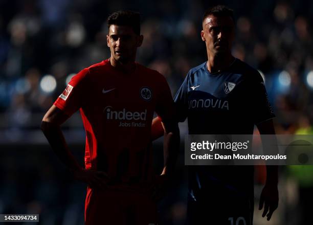 Lucas Alario of Eintracht Frankfurt and Philipp Forster of VfL Bochum look on during the Bundesliga match between VfL Bochum 1848 and Eintracht...