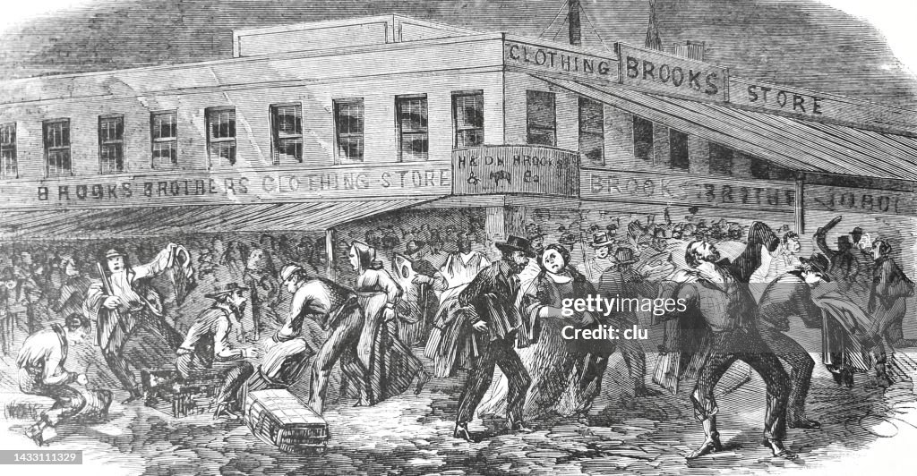 1863 Riots New York City Civil War Riots In 1863 Charge Of The Police At The ...