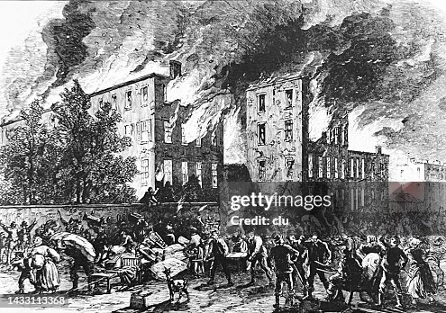 1863 Riots New York City Riots July 1863 Burning Building Of The Colored Orphan ...