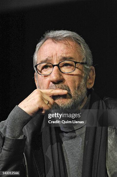 Spanish actor Jose Sacristan poses for a portrait session after the press preview of the film 'Madrid 1987' at Berlanga Cinema on April 12, 2012 in...