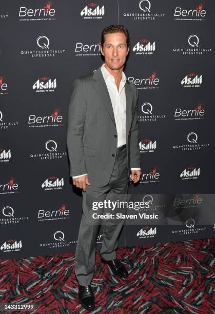 Actor Matthew McConaughey attends the "Bernie" New York Premiere at AMC Loews 19th Street East 6 theater on April 23, 2012 in New York City.