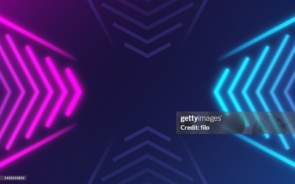 Pointing Direction Arrow Abstract Glow Lines Background