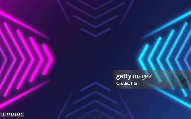pointing direction arrow abstract glow lines background - neon lighting 幅插畫檔、美工圖案、卡通及圖標